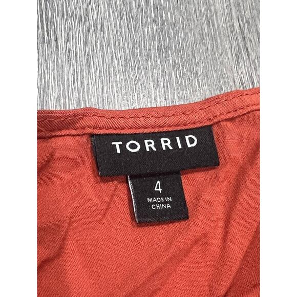 Torrid size 4X orange cami v-neck rust Auburn soft stretch blouse Top A003758 - Picture 5 of 9